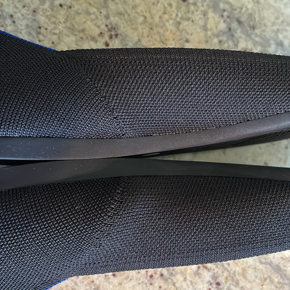 Rothy's Black Flats with Blue Accents. New without tags - Picture 6 of 16